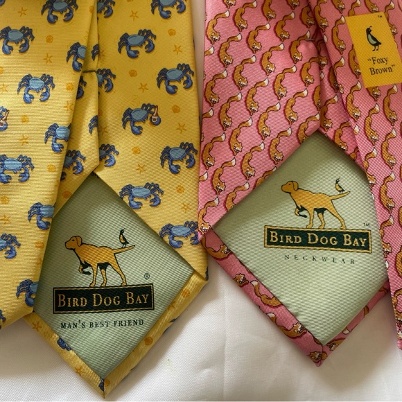 Lot 2 Bird Dog Bay Men's Neck Tie Excellent Condition 100% Silk - Picture 4 of 8